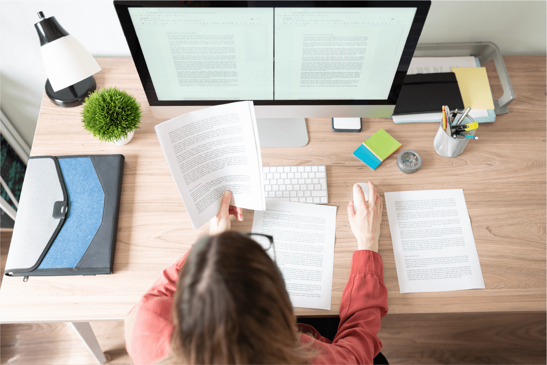 Woman working at desk