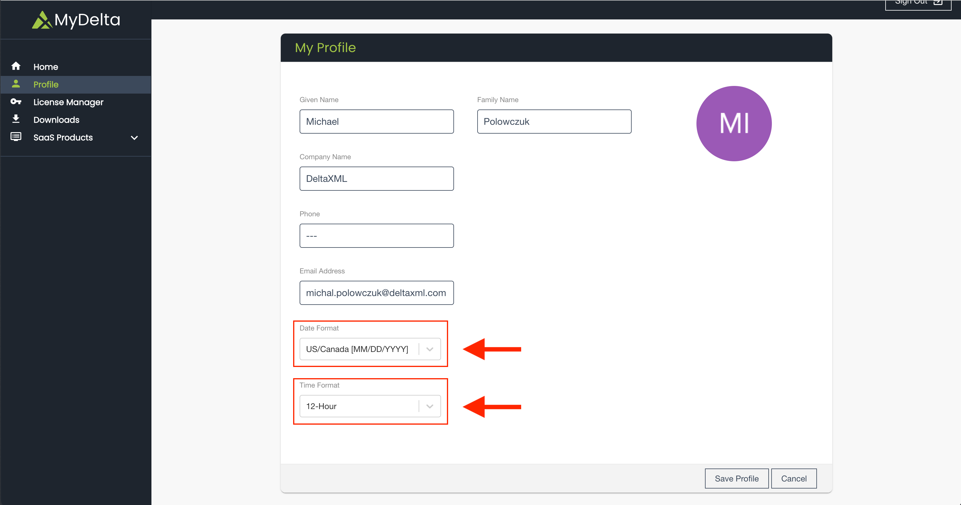 MyDelta update screenshot