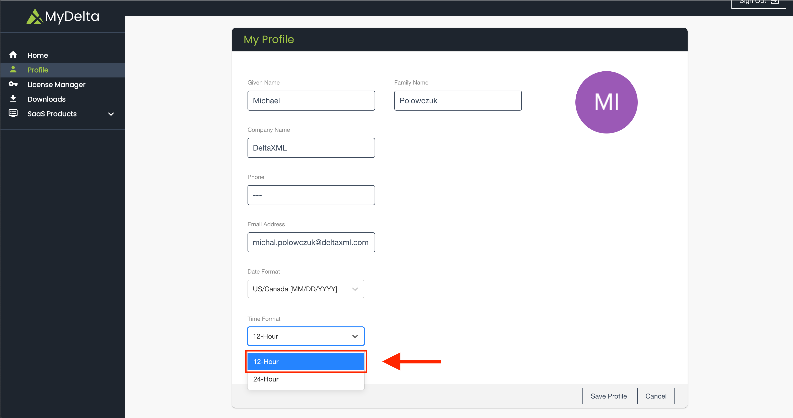 MyDelta update screenshot