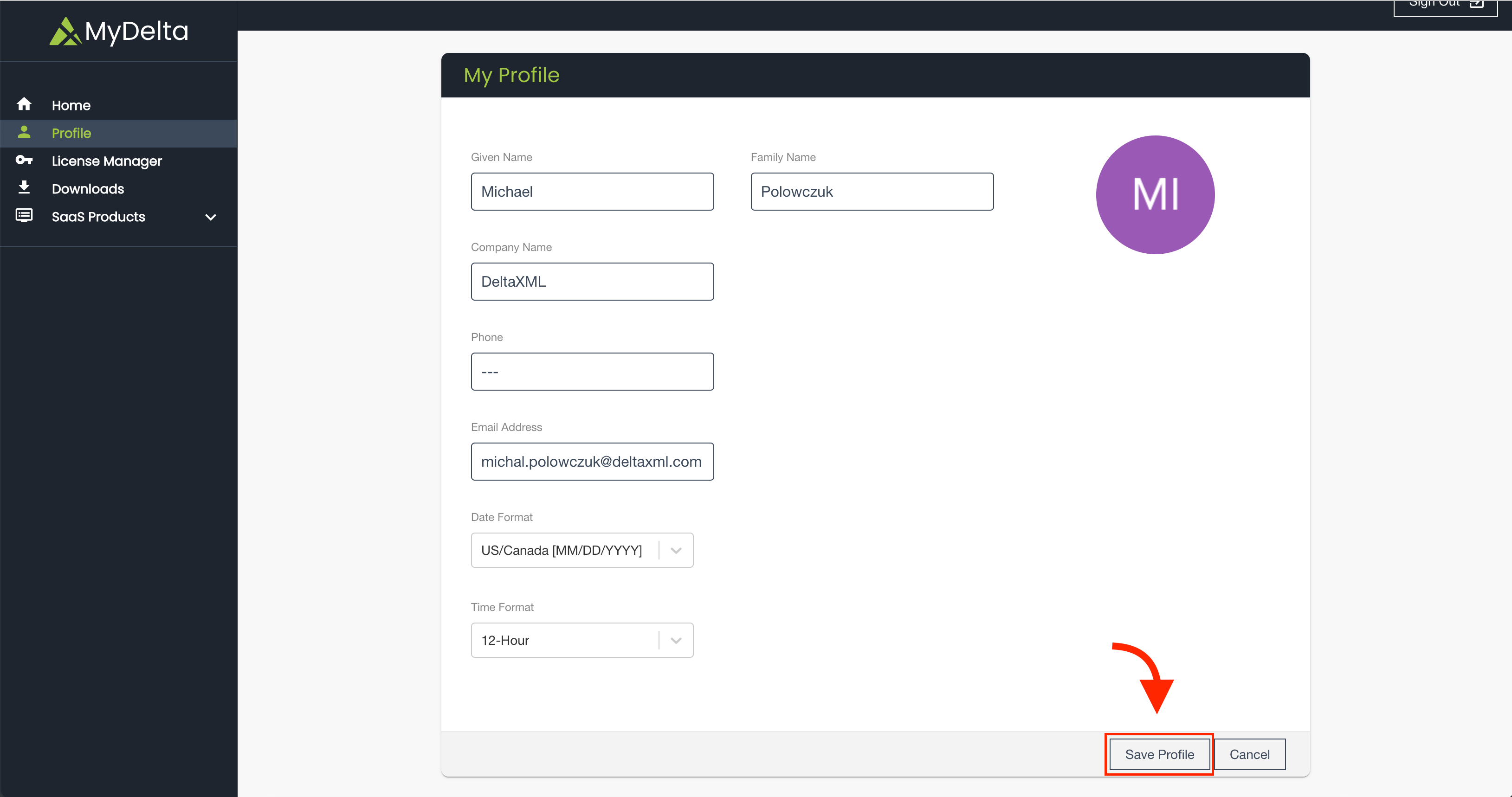 MyDelta update screenshot