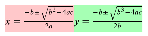 Changed equation representation